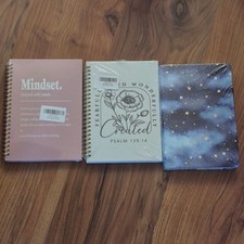 3 Aesthetic Cute Spiral Notebooks Total 484 Pages Stars Inspirtational Psalm S17