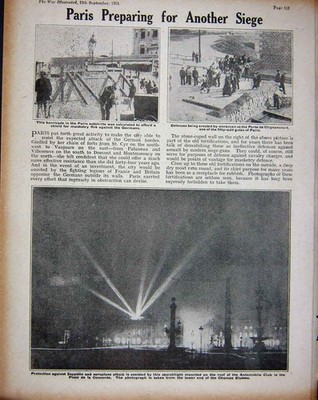 Original alter antiker Druck 1914 Ww1 General Joffre French Siers Paris Concorde
