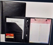 Cartellina Portadocumenti A4 in Pelle PU con Portablocco e Clip Fermafogli