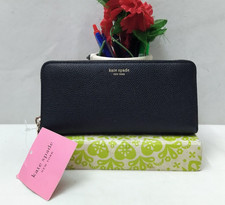 Kate Spade New York Black Leather Zip Around Credit Card Wallet - NWT 198