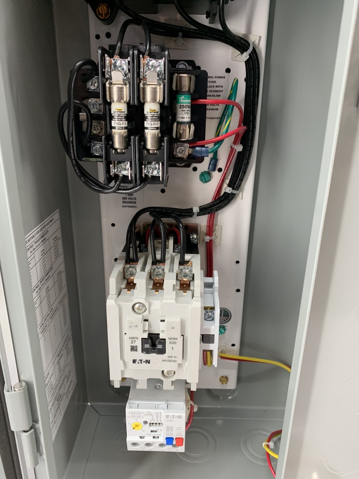 Eaton ECN1811CHC Freedom Non-Reversing Combination Starter NEMA 1 30A 460V/60 Hz