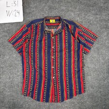 Duck Head Button-Down Shirt Stars Stripes Navy Red Yellow Sz L Navy Blue, Red,