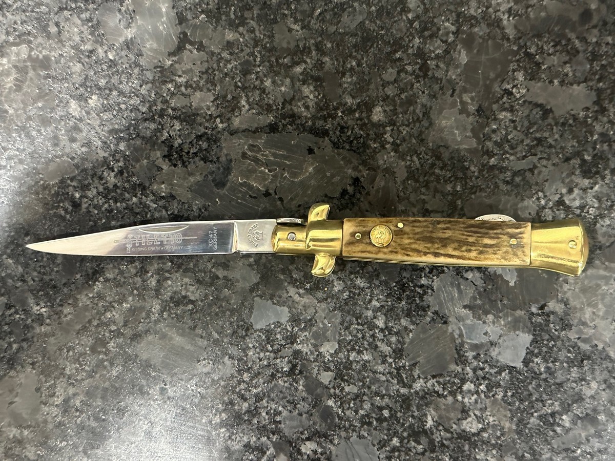Vintage Kissing Crane KC-47 Germany Manual Lockback Stiletto Knife