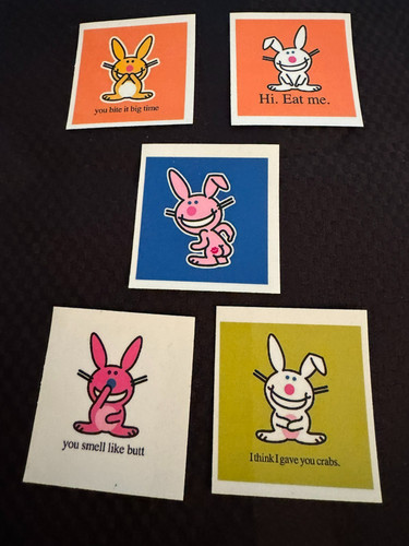 Vintage 2000s Y2K Jim Benton Attitude It’s Happy Bunny Magnet Lot Of 5 RARE