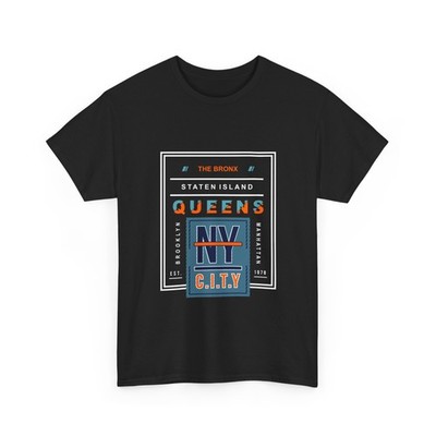 NYC City Boroughs Graphic T-Shirt | Queens Staten Island Bronx Manhattan, Cotton