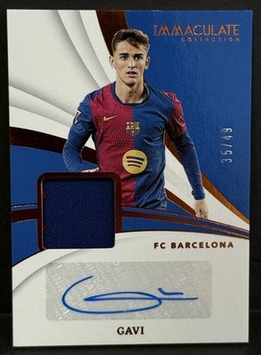 2024-25 Panini Immaculate Soccer Barcelona Gavi Patch Auto Bronze