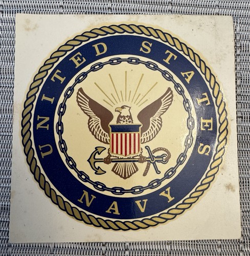 United States Navy Military Original Old Sticker WATERSLIDE TYPE Decal VINTAGE