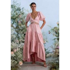 V Chapman The Emma Dress In Light Pink Windsor Brocade Size 12 Embellished Maxi