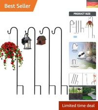 4 Stück Garten Schäferhaken 90CM Schäferstab Laternenstab Metall Gartenstab H...