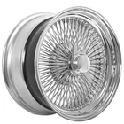 14x6" LA Wire Wheels Standard 100-Spoke Straight Lace Chrome Rims (1pc)