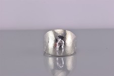 Sterling Silver 16mm Etched Pattern Domed Tapered Band Ring 925 Sz: 8