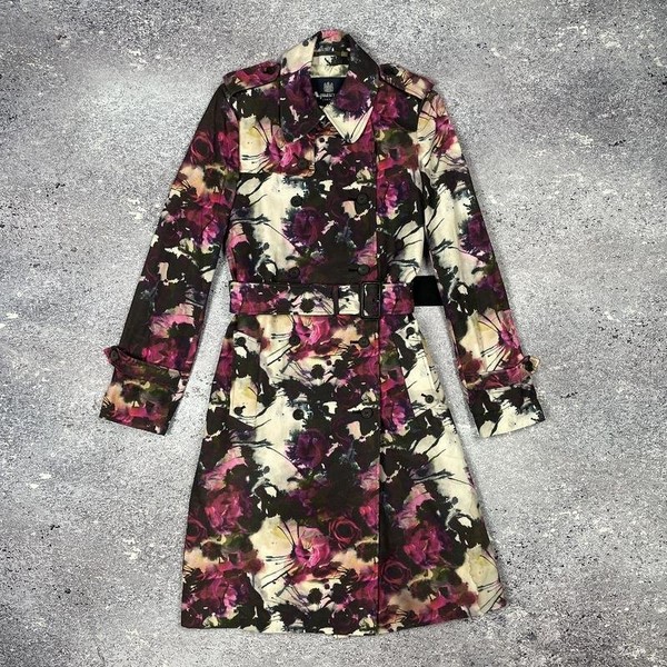 Women Aquascutum Trench Coat Multicolor Viscose 40