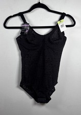 Bali Lace Shapewear Bodysuit 36B Black Underwire Tummy Control NWT DF8L10