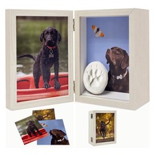 Favonuovy 5x7 Pet Memorial Picture Frame Shadow Box for Dogs and 5x7, White