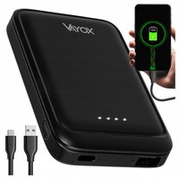 Vayox Powerbank VA0339 | 5000 Mah | USB-C | USB-A + USB-C 5V 2.1A | Schwarz
