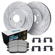 For Mazda 3 04-13 Drilled & Slotted Front Brake Kit w Euro Ceramic Pads