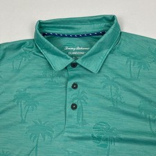 Tommy Bahama Mens XL Green Islandzone Polo Shirt Floral Hawaiian Tropical Resort