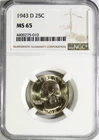 1943-D Washington Quarter NGC MS65 #GA6-10