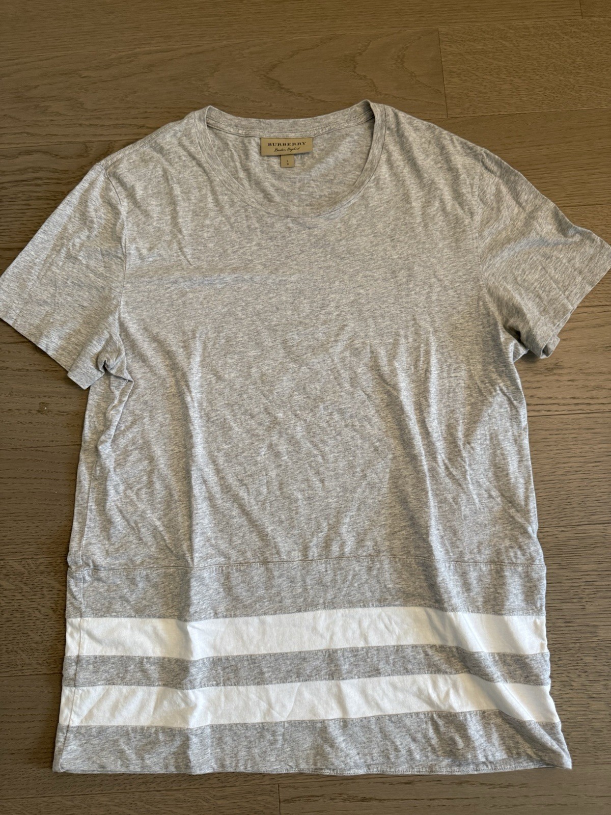 Burberry London Men’s T-Shirt – Gray – Pre-Owned / Used