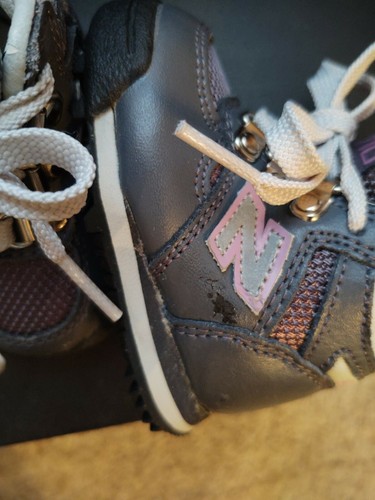 New Balance 710  Toddler Size 2 Gray Purple Tennis Shoes Baby Shoes Cute Scuff - Picture 7 of 8
