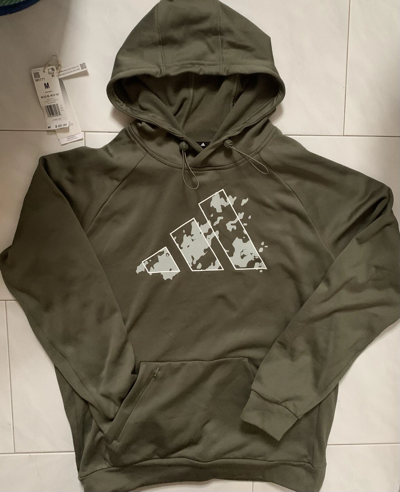 Adidas Men's Training Hoodie Aeroready Sweatshirt Size M Olive Green Army Zipper