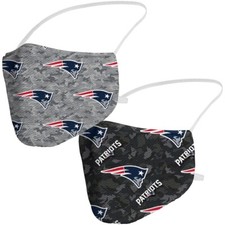 Adult New England Patriots Officially Licensed Camo Face Covering 2-Pack NEW