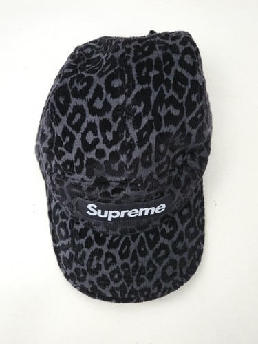 Gorra Camp De Corduroy Leopardo Supreme FW23 Caja Negra Logo - Photo 4/11