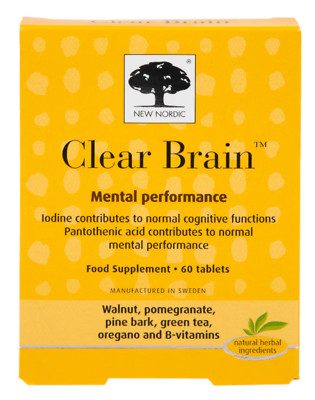 New Nordic Clear Brain Mentale Leistungsfähigkeit 60 Tabletten RRP £26
