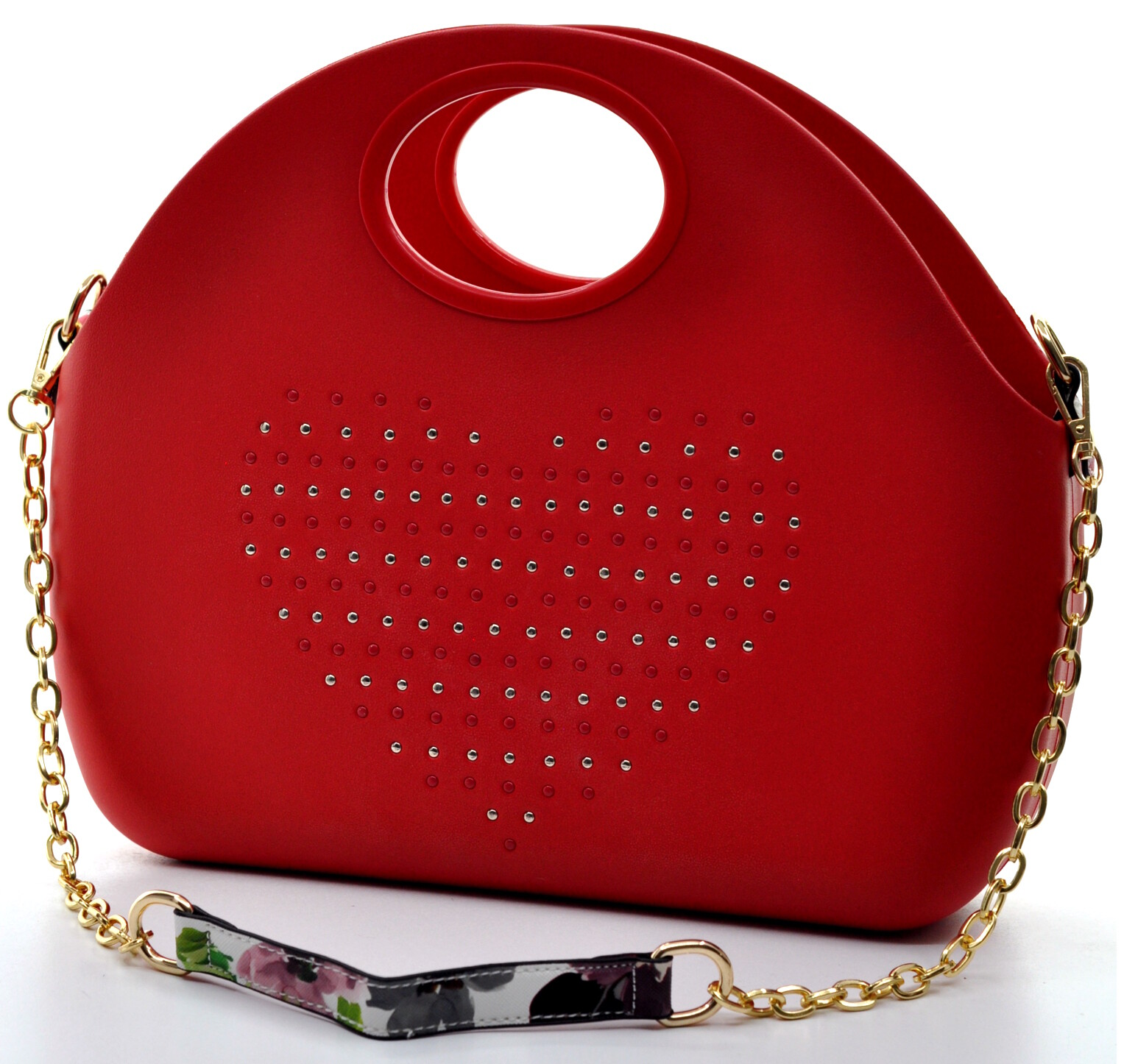 BORSA MINI DONNA Silicone Completa TIPO O BAG Intera Borchie Ricamata