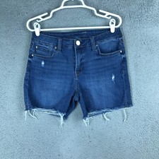 Seven7 Weekend Short Womens Mid Rise Stretch Cut Off Blue Jean Shorts 6
