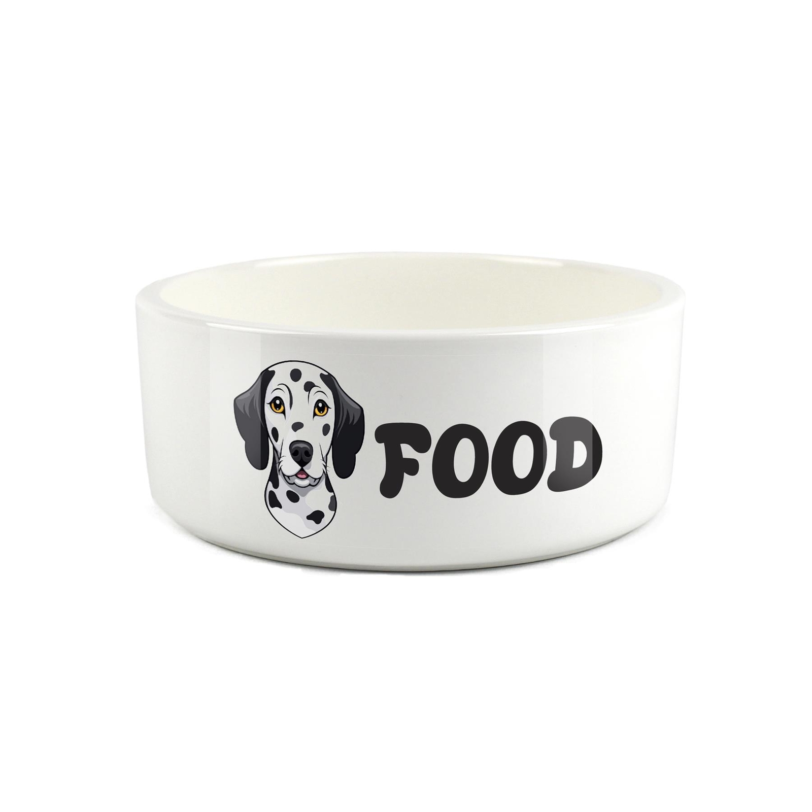 Cartoon Dalmatian Food Bowl - Large Ceramic Feeding Dish Dog Gift