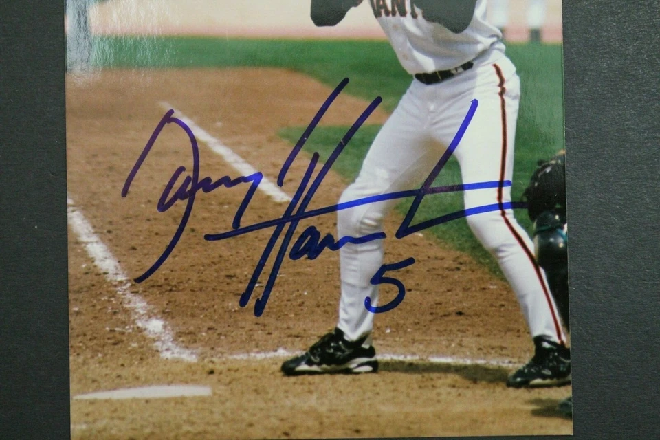 Foto 4x6 firmada autografiada por Darryl Hamilton (d.2015) de los Gigantes de San Francisco Foto 2 de 3