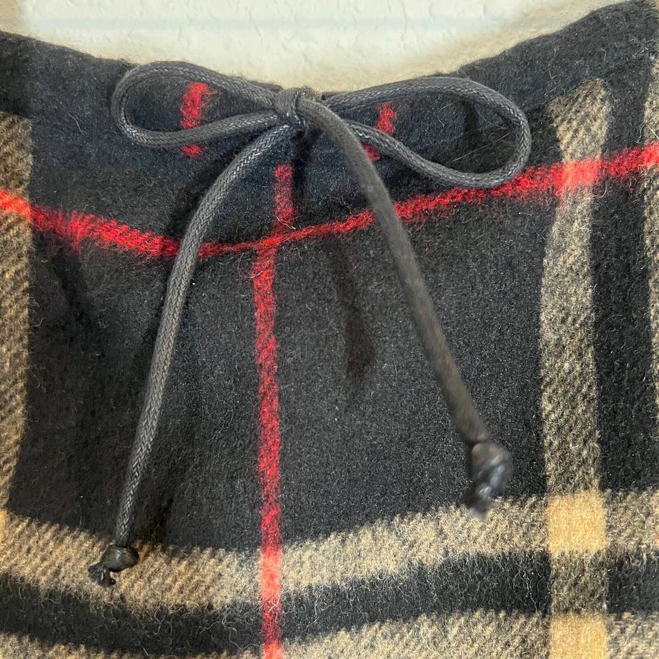 Falda Forrada Caqui Británica A Cuadros Mezcla Lana Negra Talla 12 Foto 2 de 4