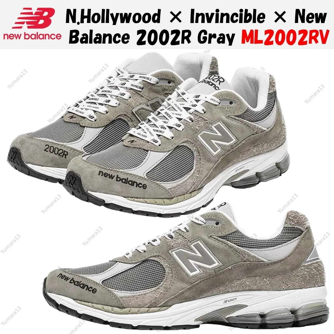 N.HOLLYWOOD × New Balance 2002R 29cm New Balance INVINCIBLE x N.HOOLYWOOD x 2002R 'Grey' ML2002RV