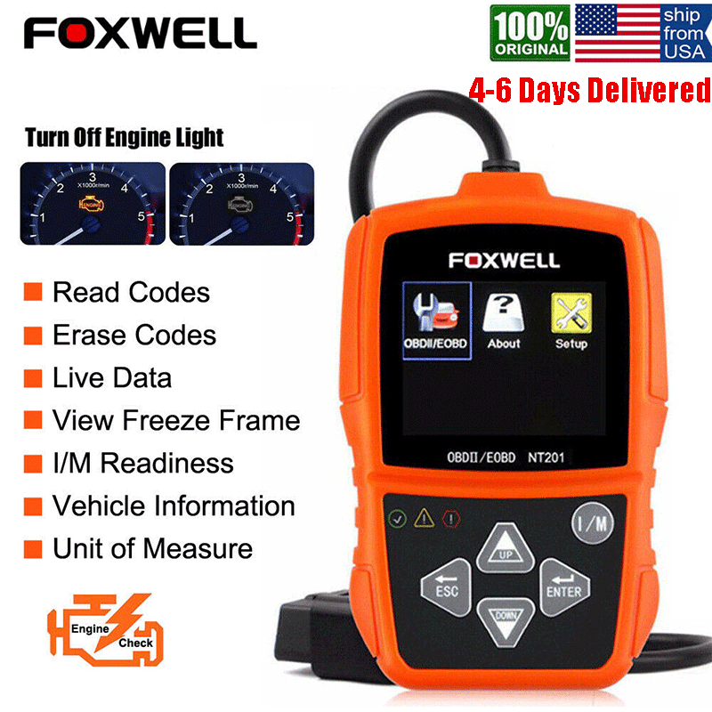Foxwell NT201 Auto OBDII Code Reader Diagnostic Scanner Tool Engine ...