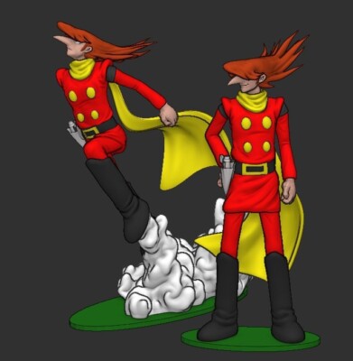 FAN ART ACTION FIGURES 3D CYBORG 009 002 -Dinamic Jet Link Resin, Colorful