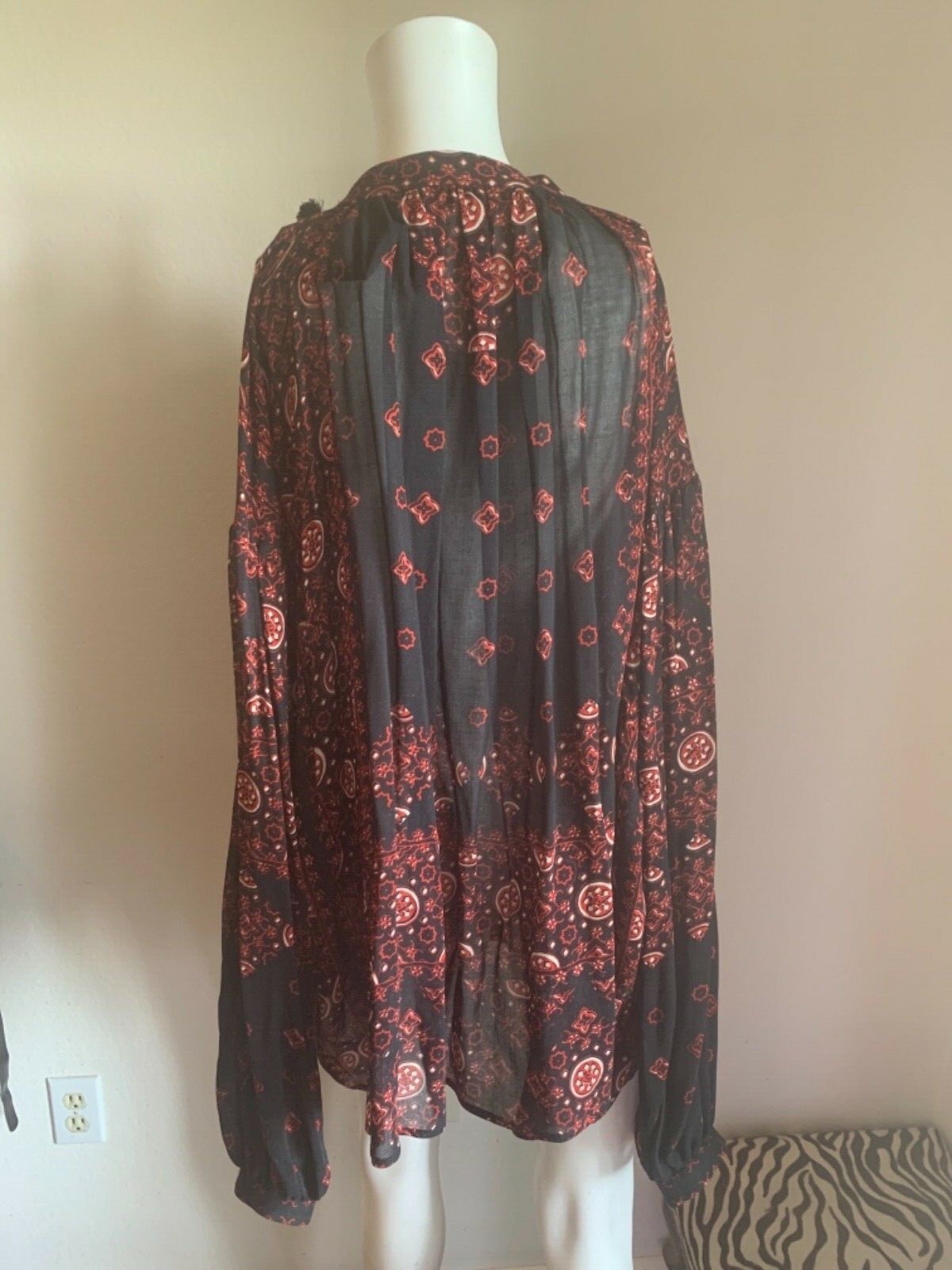 Camicetta oversize in lana di seta SAINT Laurent nuova con etichette M L $1295 immacolata