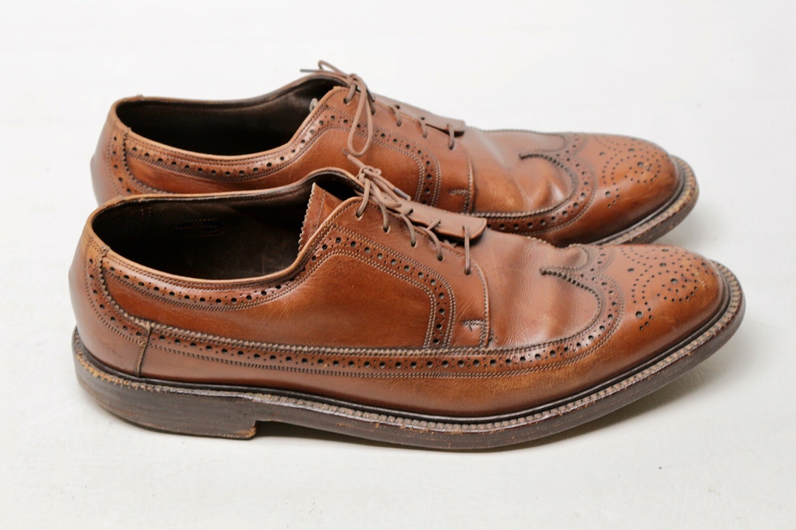 VTG Florsheim Mens Wingtip Shoes 10D 