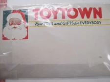 Vintage Two Sided Cardboard TOYTOWN Store Display Sign