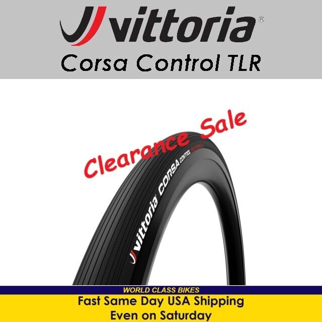 Vittoria Corsa Control TLR G2.0 700x25, 28c, 30c Black Tubeless Ready Road  Tire