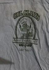Vintage Col.Clair’s Blue Silver Palate Cafe Lake Tahoe T Shirt Single Stitch L