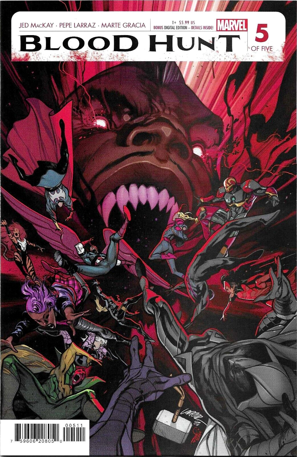 BLOOD HUNT #5 (OF 5)  PEPE LARRAZ MAIN COVER  MARVEL  SEP 2024  NM  1ST PRINT