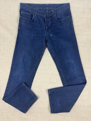 Ksubi Mens Jeans 36x33 Gee Gee Roarr Dark Blue Denim Button Fly Slim