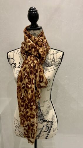 Leopard Print And Tartan Scarf By Italy Fulars. - Picture 3 of 11