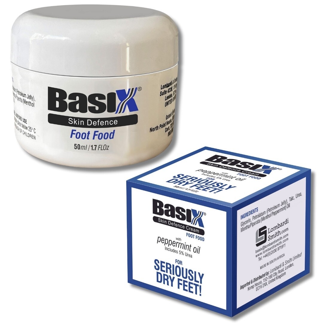 BASIX SKIN DEFENCE FOOT FOOD - Foot and Heel Repair Cream 5% Urea and Peppermint