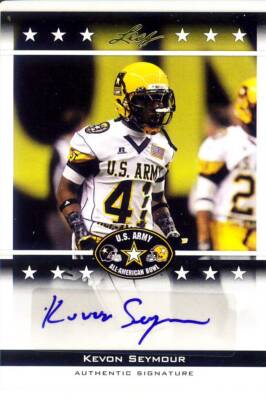 kevon seymour rc rookie draft auto autograph army bowl usc trojans  college/hs 12