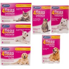 Johnsons Vet 4Fleas Tablets Flea Killer Treatment Cats, Dogs, Puppies, Kittens