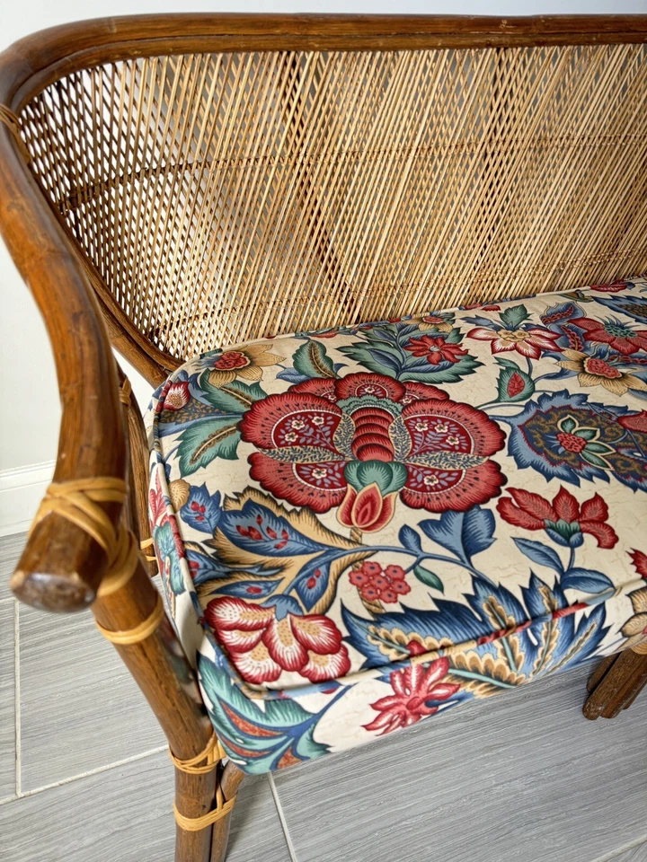 John McGuire винтажный ротанговый двухместный диван середины века - Изображение 4 из 4