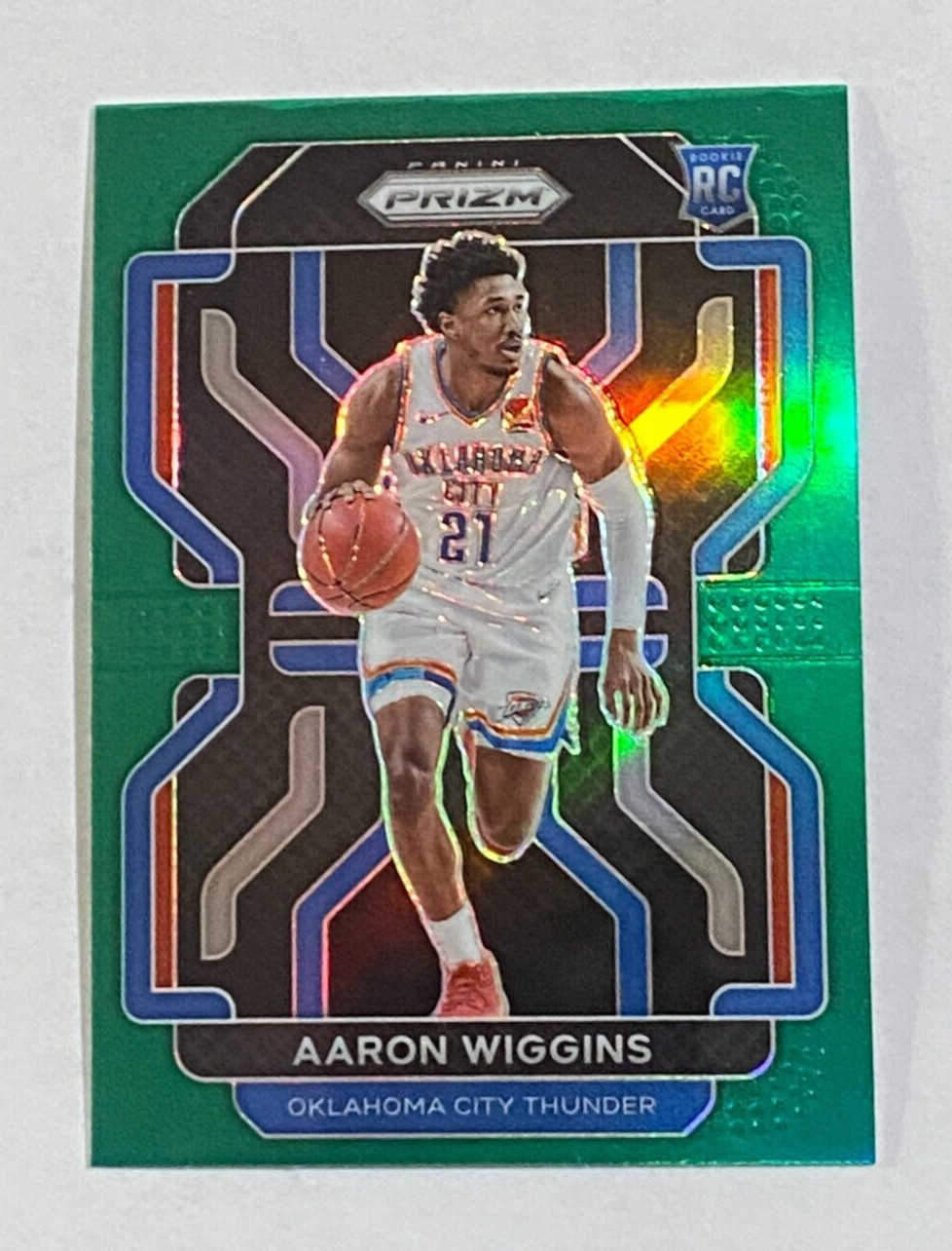 2021-22 Panini Prizm Green #286 Rookie Aaron Wiggins Oklahoma City Thunder