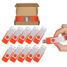 Orange USB2.0 32GB 10PCS Metal Swivel Style USB Flash Drive USB Memory Stick Pen